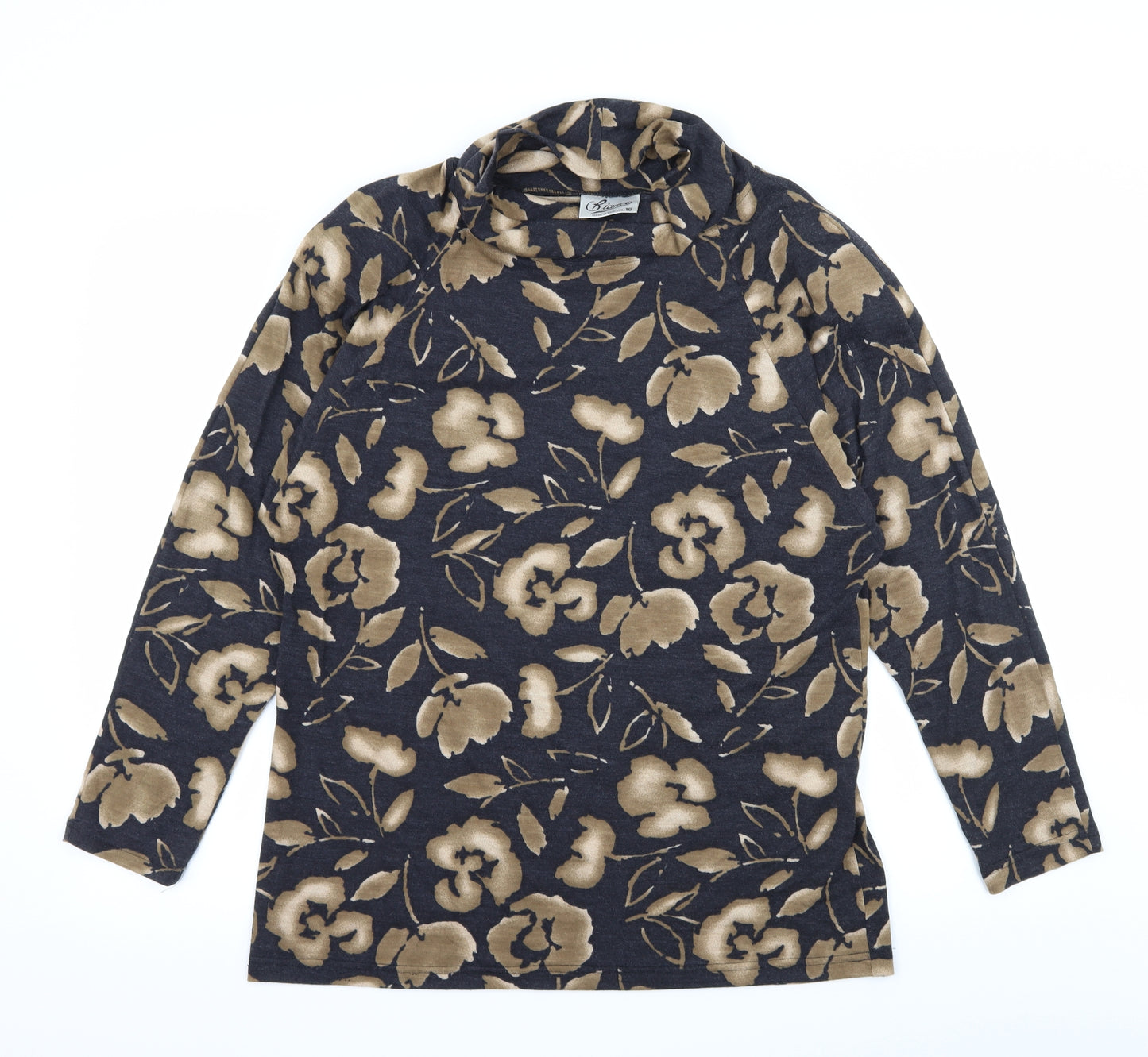 Bianco Womens Black Floral Jersey Basic T-Shirt Size 18