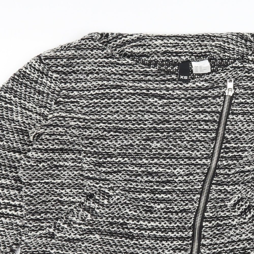 H^M Womens Black Striped  Jacket  Size XS