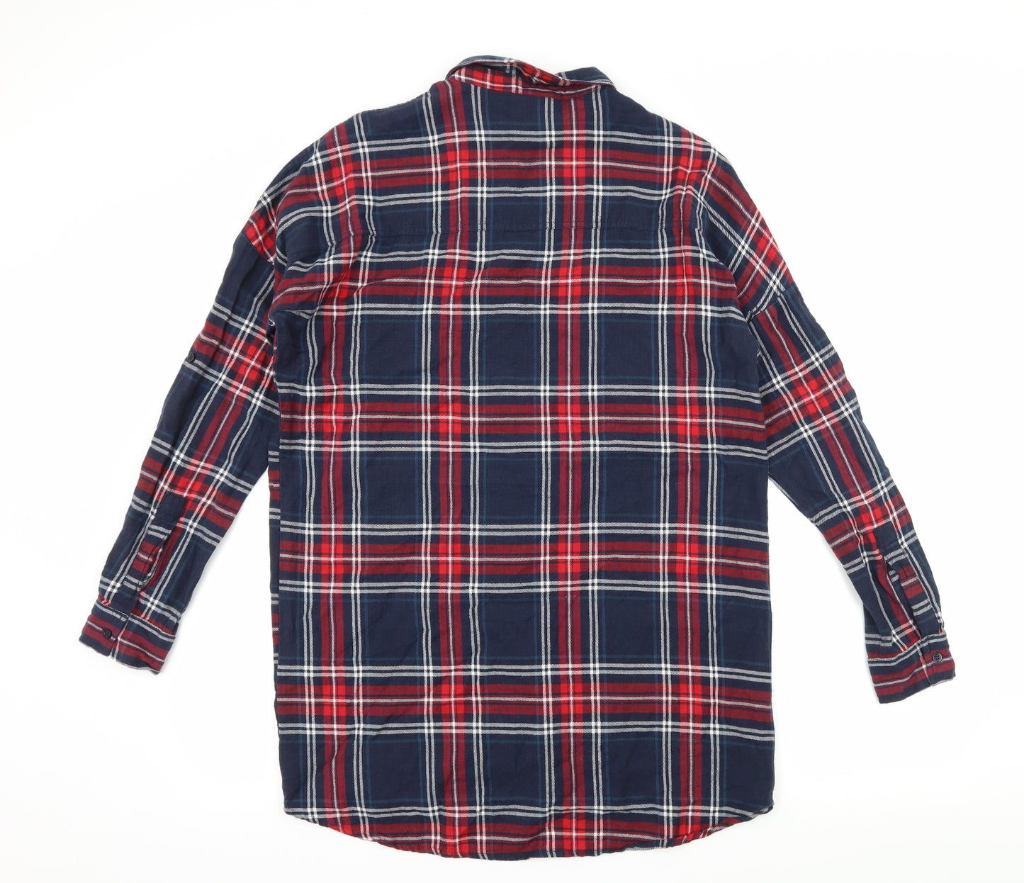 Noisy may Womens Blue Plaid  Basic Button-Up Size S