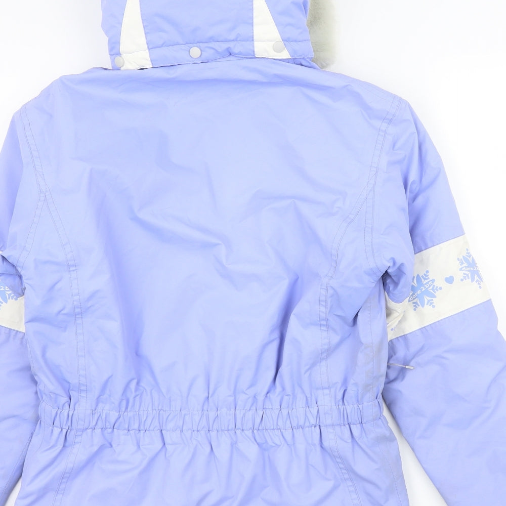 Dare2B Girls Purple Geometric  Rain Coat Coat Size 11-12 Years