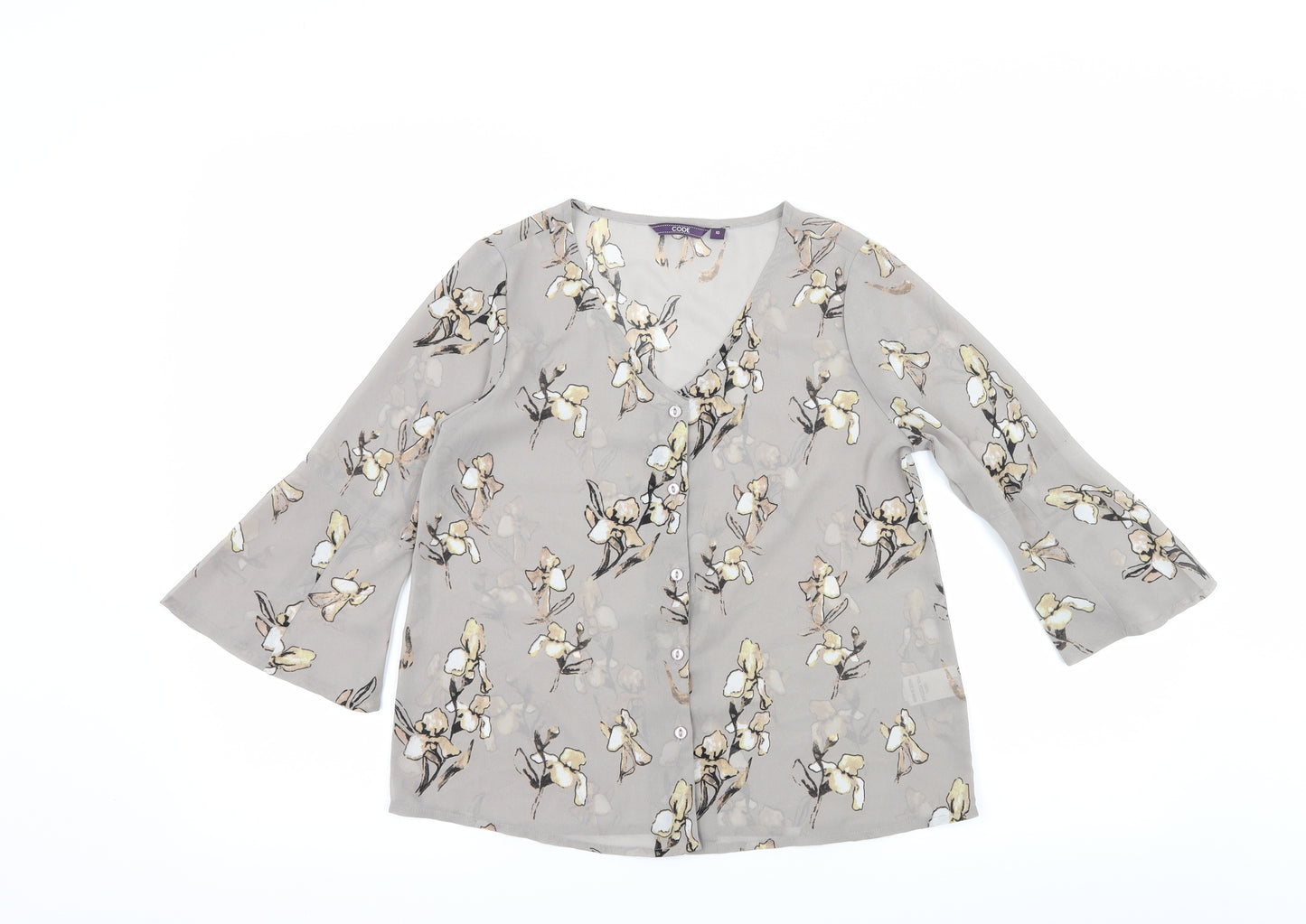 Code Womens Green Floral  Basic Blouse Size 10