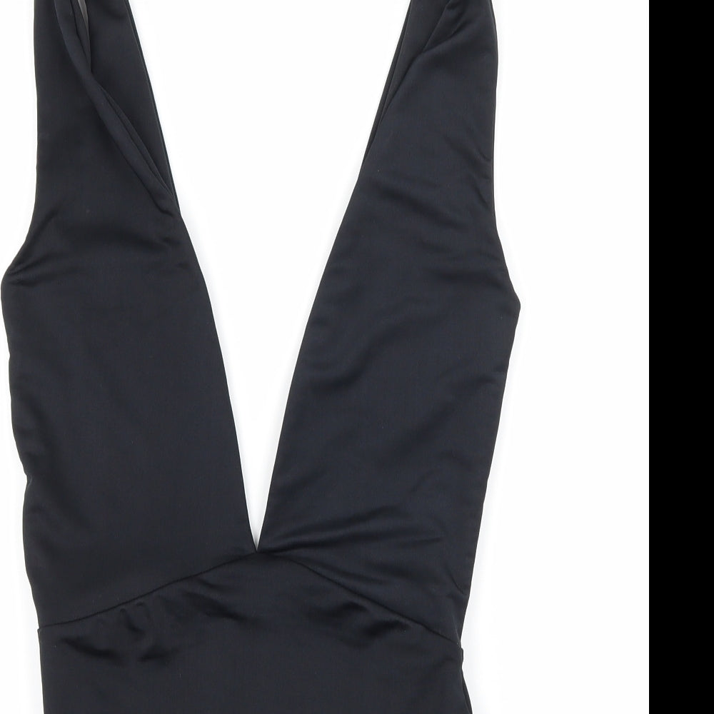 PRETTYLITTLETHING Womens Black   Bodysuit One-Piece Size 8