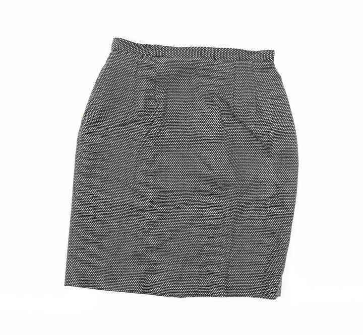Gianni Womens Black Geometric  A-Line Skirt Size 6