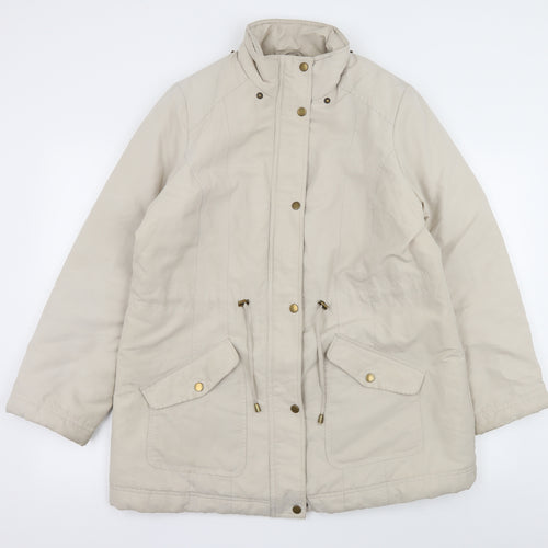 BHS Womens Beige   Quilted Coat Size 14