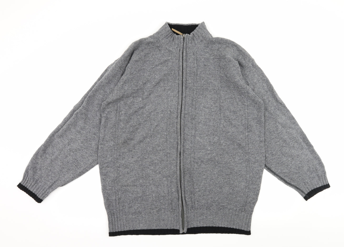 Ashworth Mens Grey  Knit Cardigan Jumper Size L