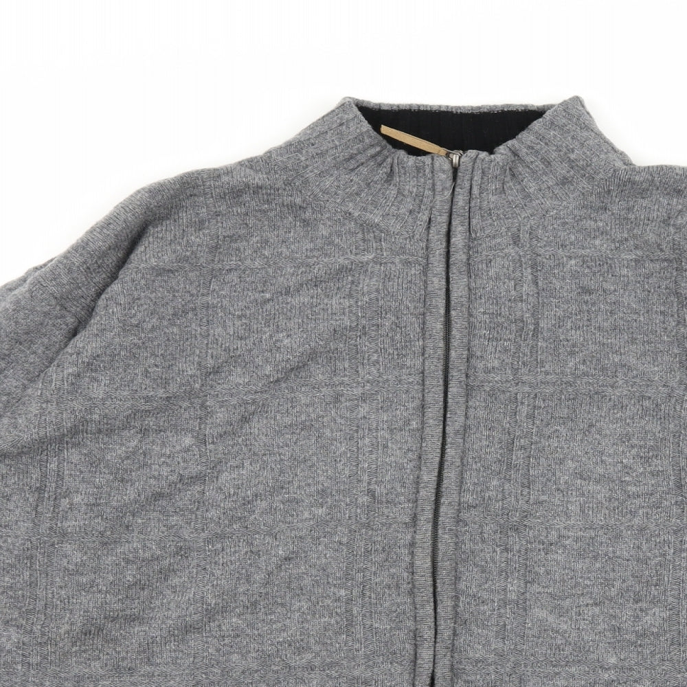 Ashworth Mens Grey  Knit Cardigan Jumper Size L