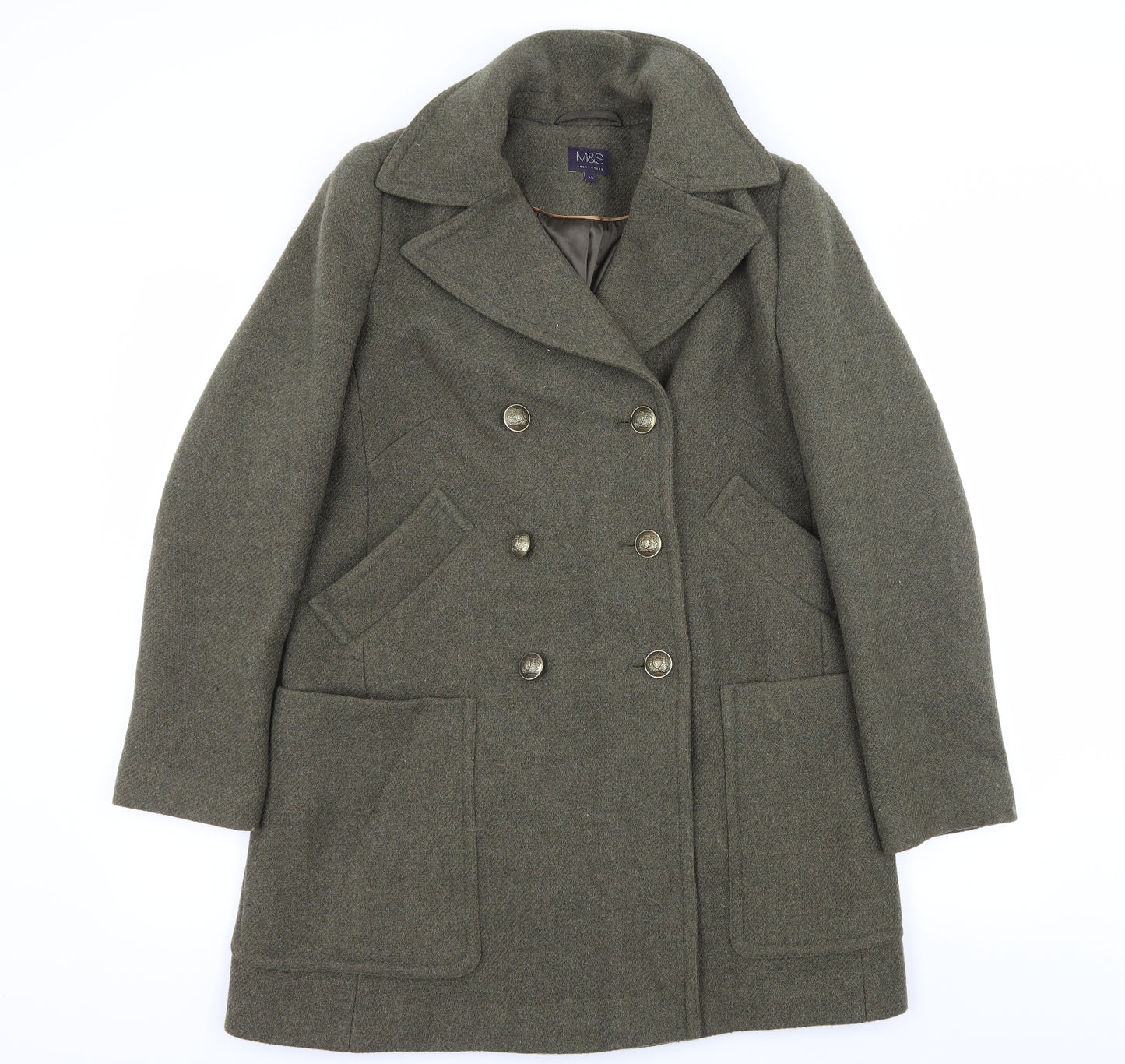 Marks and Spencer Womens Green   Overcoat Coat Size 12