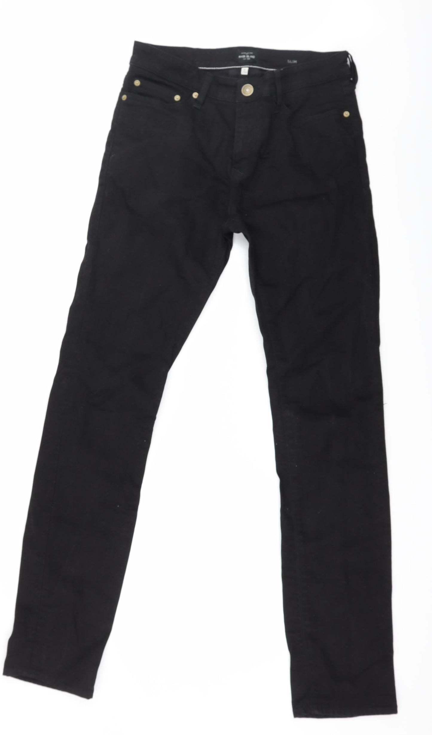River Island Mens Black  Denim Skinny Jeans Size 30 in L34 in