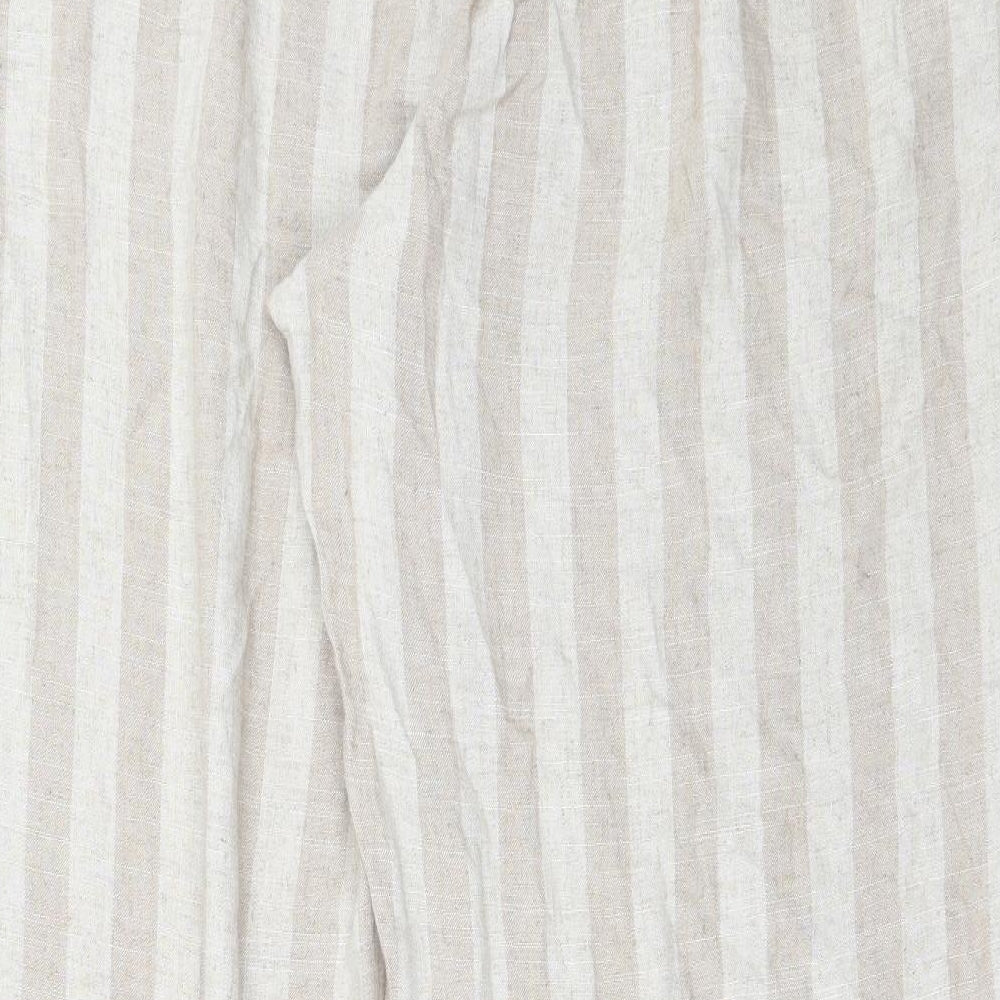 Nutmeg  Womens Beige Striped  Trousers  Size 20 L28 in