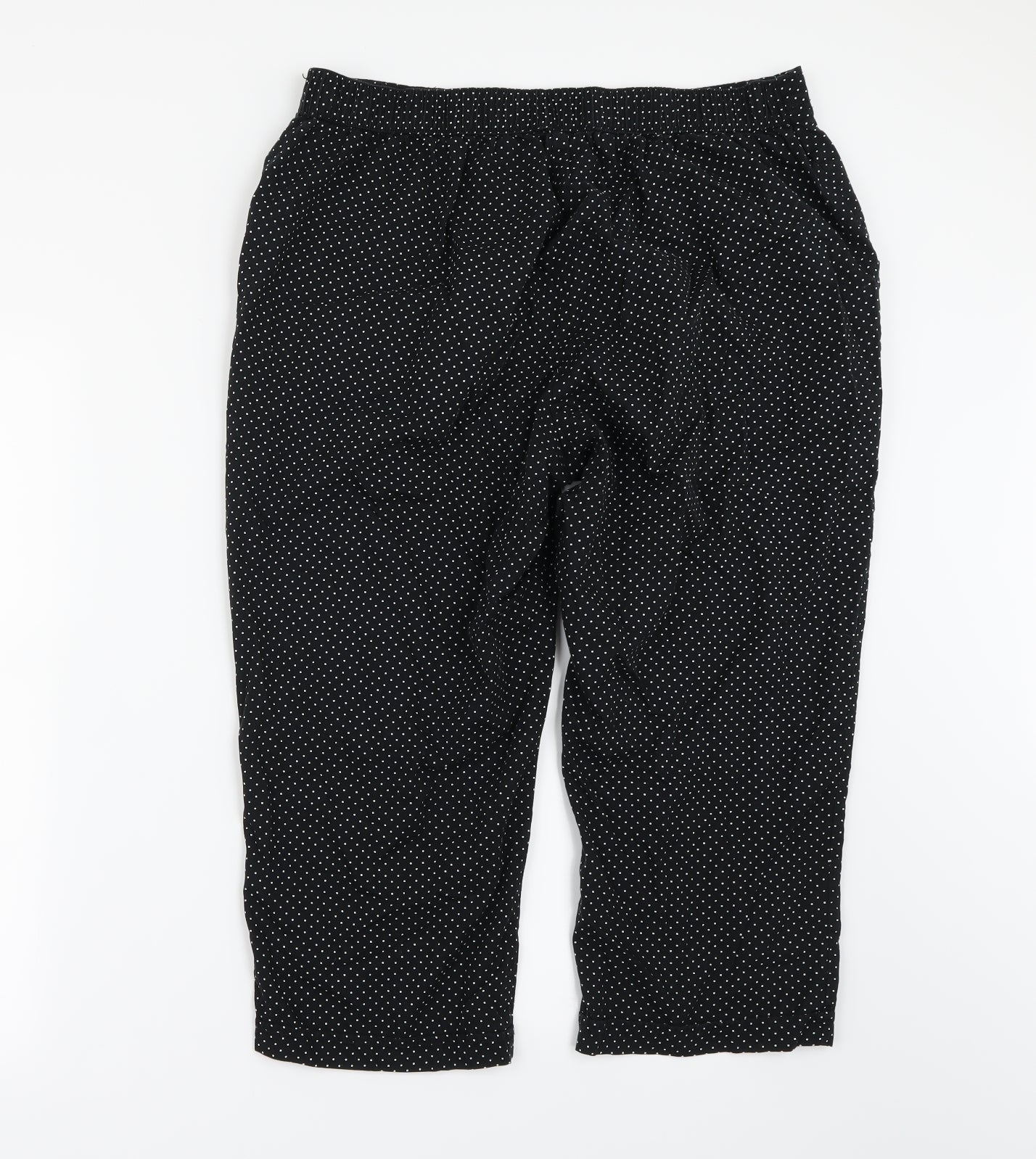 Bonmarché Womens Black Polka Dot  Cropped Trousers Size 16 L21 in