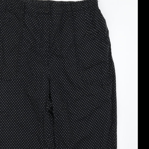 Bonmarché Womens Black Polka Dot  Cropped Trousers Size 16 L21 in