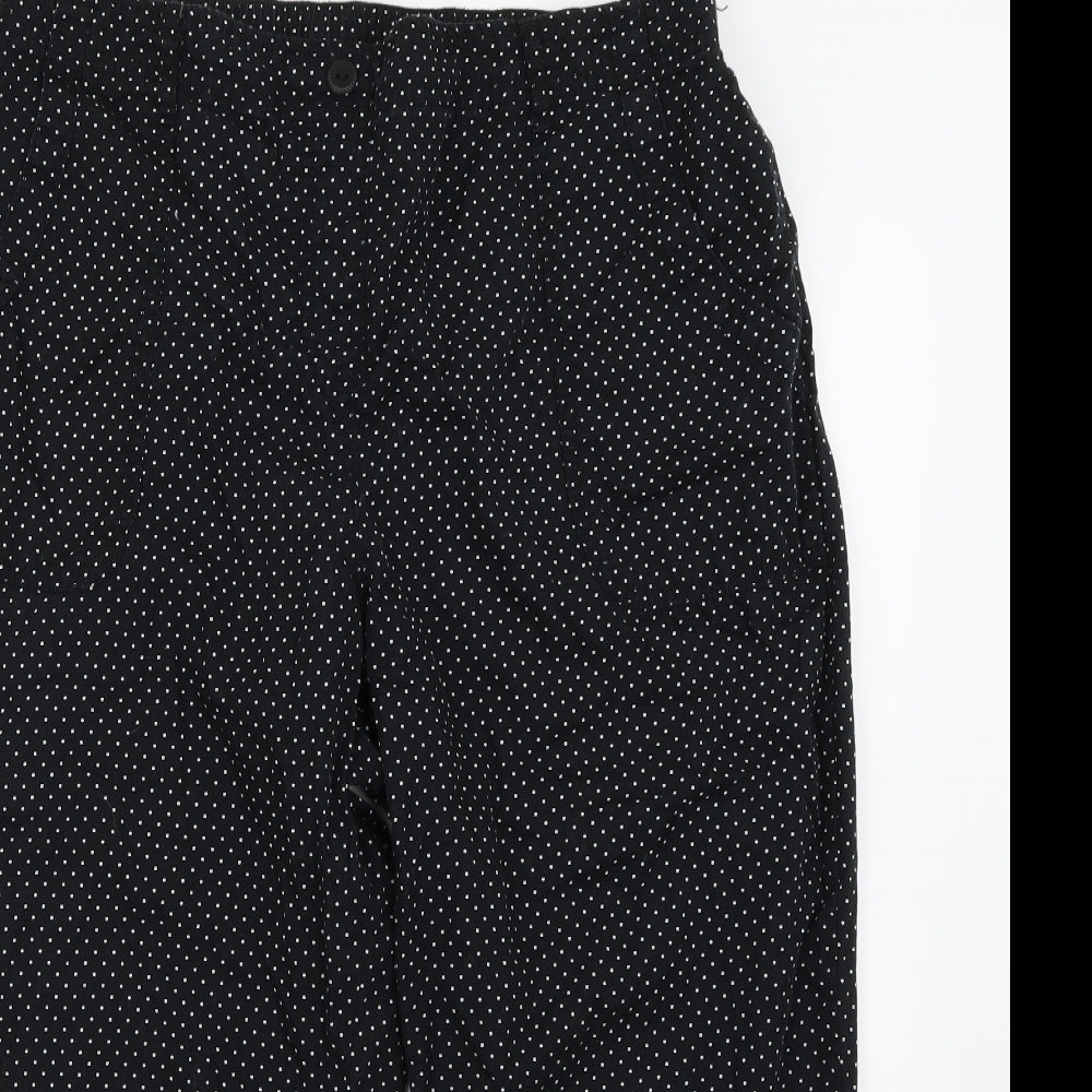 Bonmarché Womens Black Polka Dot  Cropped Trousers Size 16 L21 in
