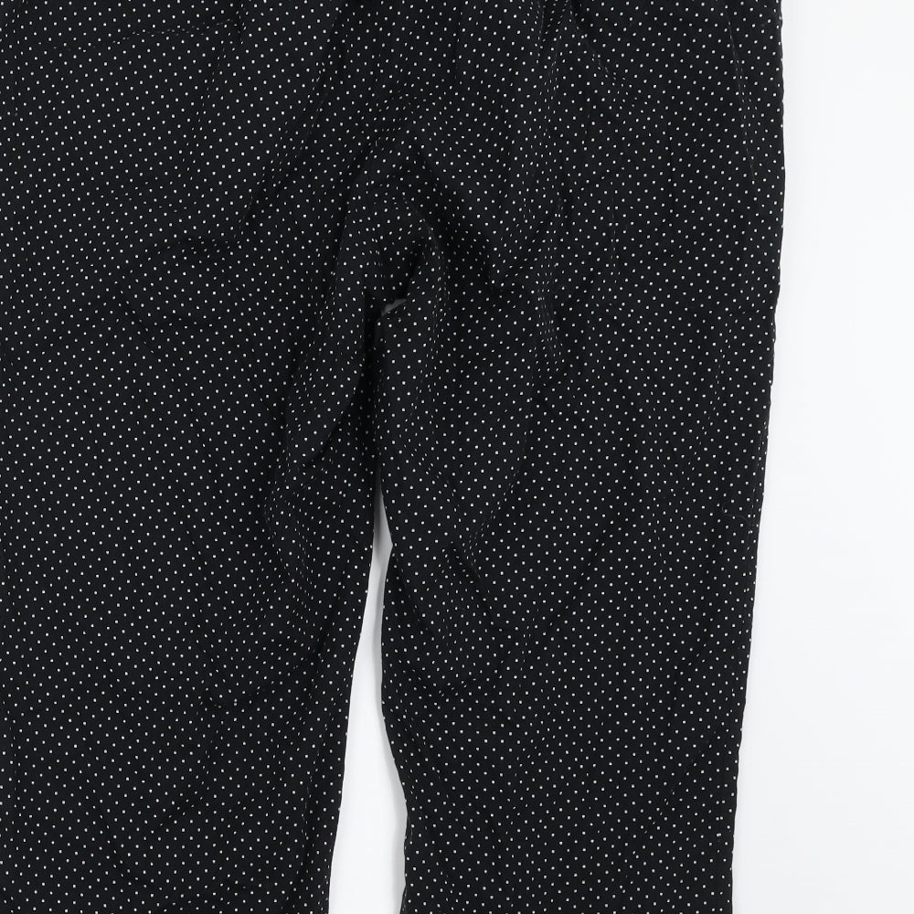 Bonmarché Womens Black Polka Dot  Cropped Trousers Size 16 L21 in