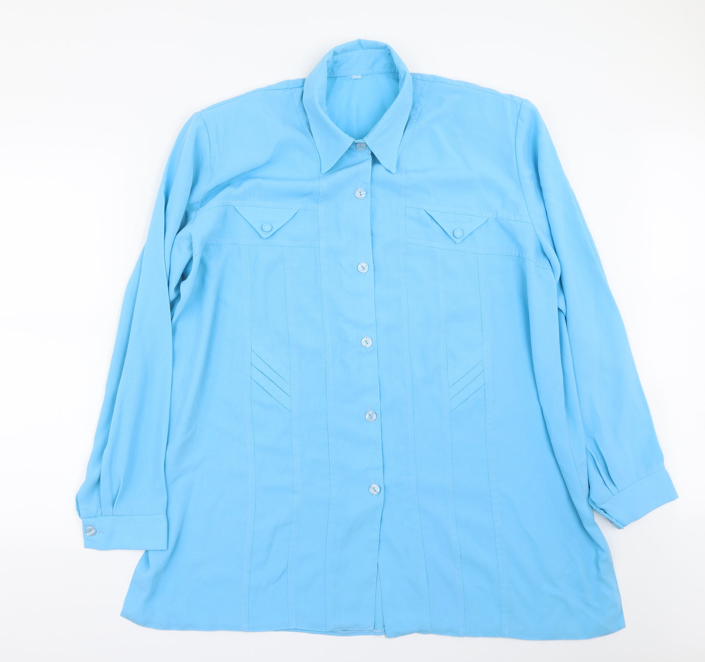 Preworn  Womens Blue   Basic Button-Up Size XL