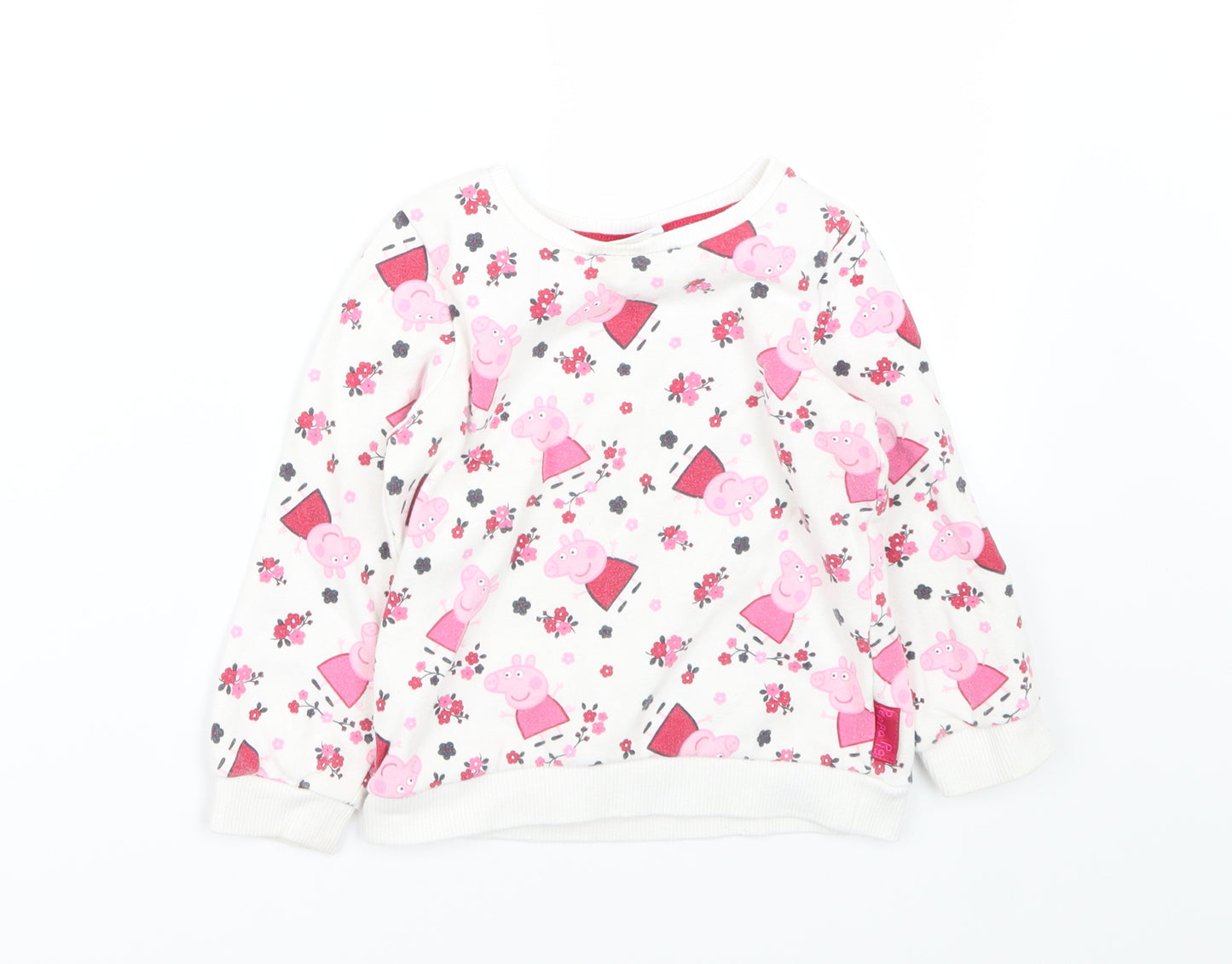 Mini Club Girls White   Pullover Jumper Size 2-3 Years  - Peppa Pig