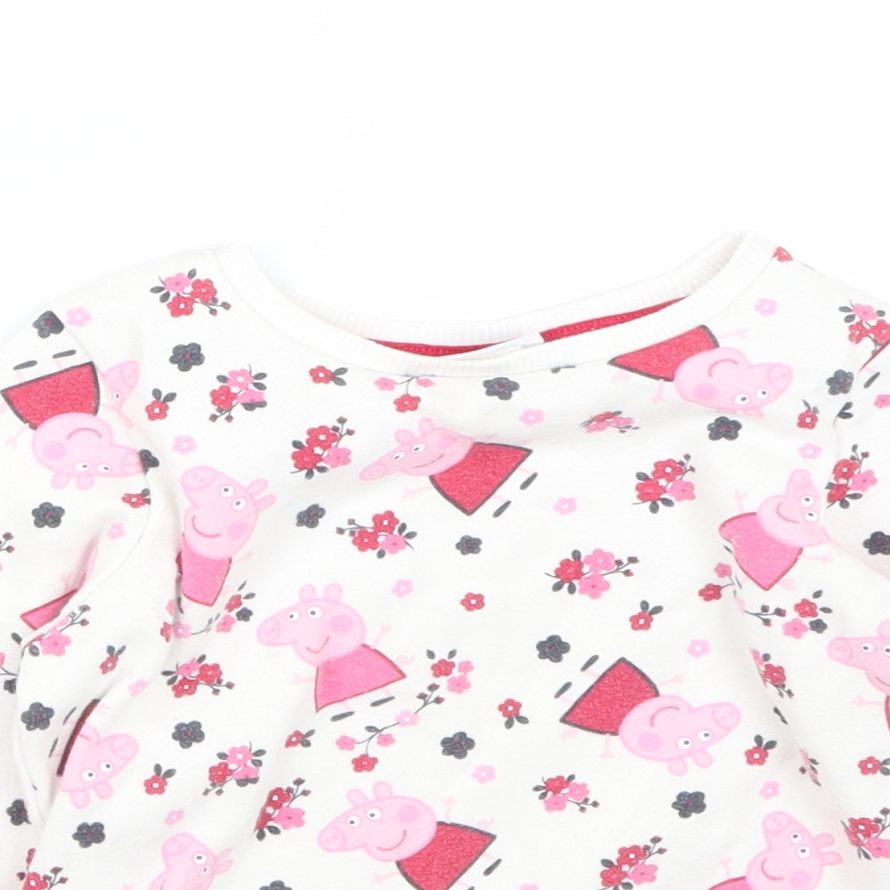 Mini Club Girls White   Pullover Jumper Size 2-3 Years  - Peppa Pig