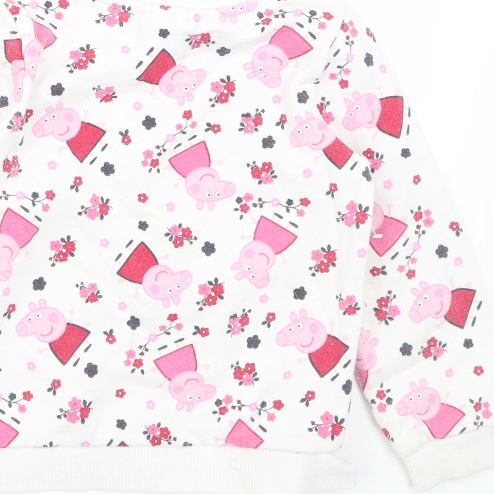Mini Club Girls White   Pullover Jumper Size 2-3 Years  - Peppa Pig