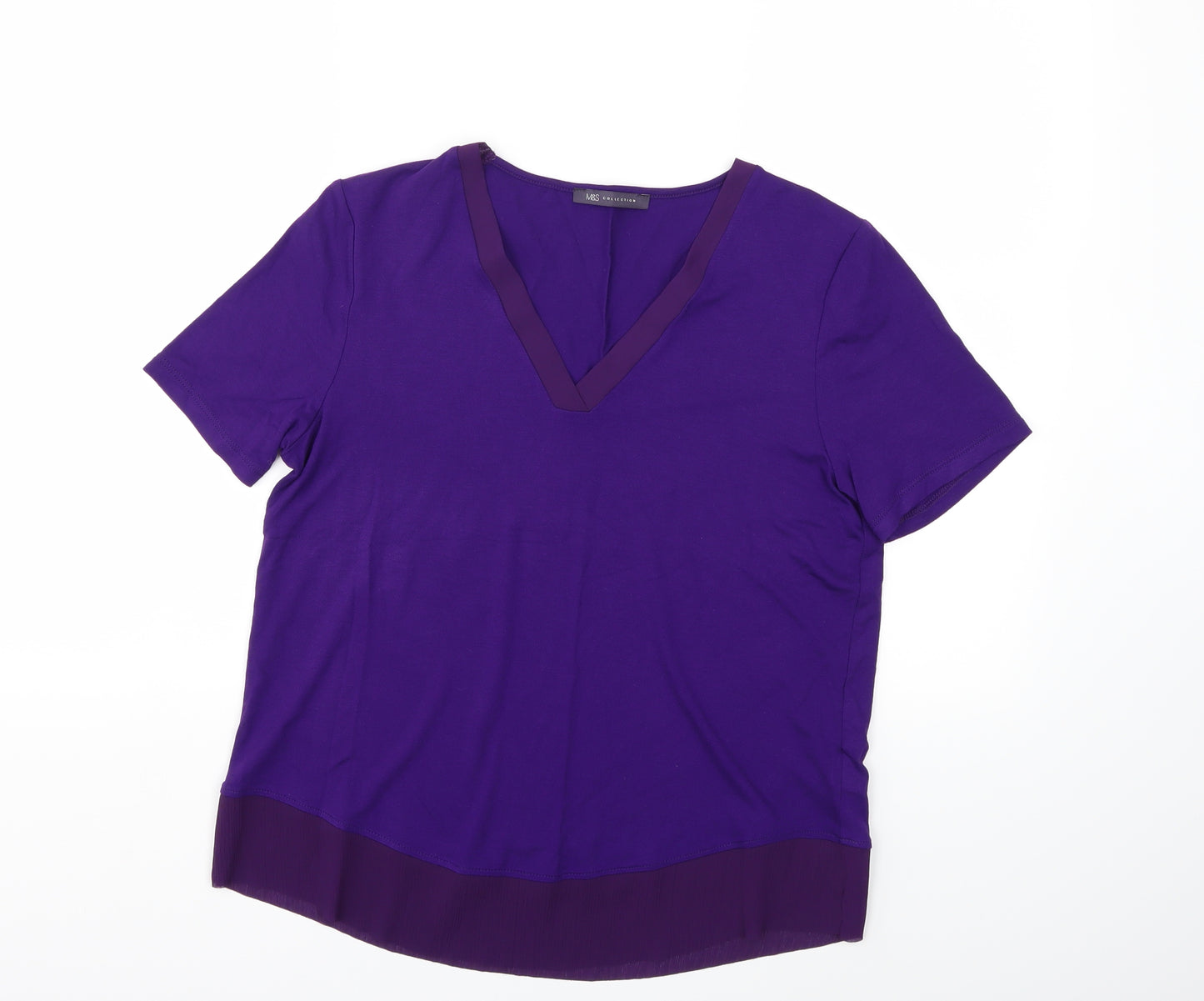 Marks and Spencer Womens Purple   Basic T-Shirt Size 10
