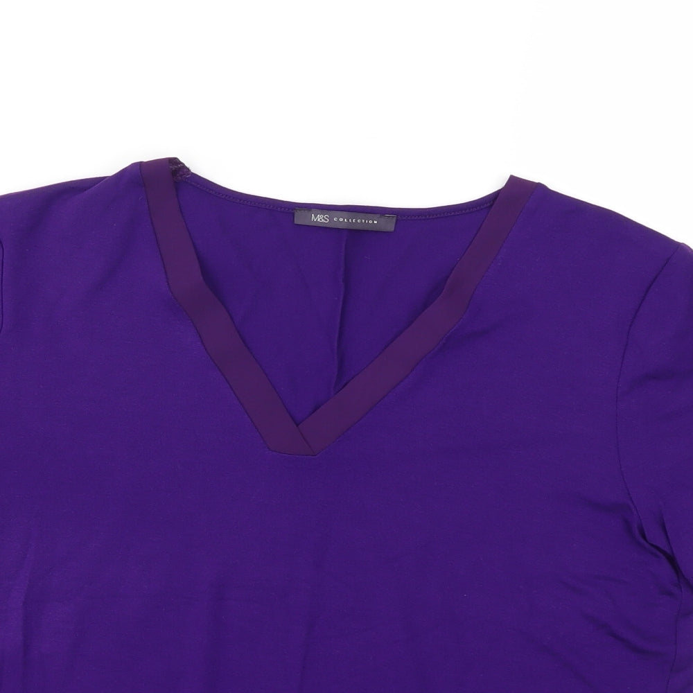 Marks and Spencer Womens Purple   Basic T-Shirt Size 10