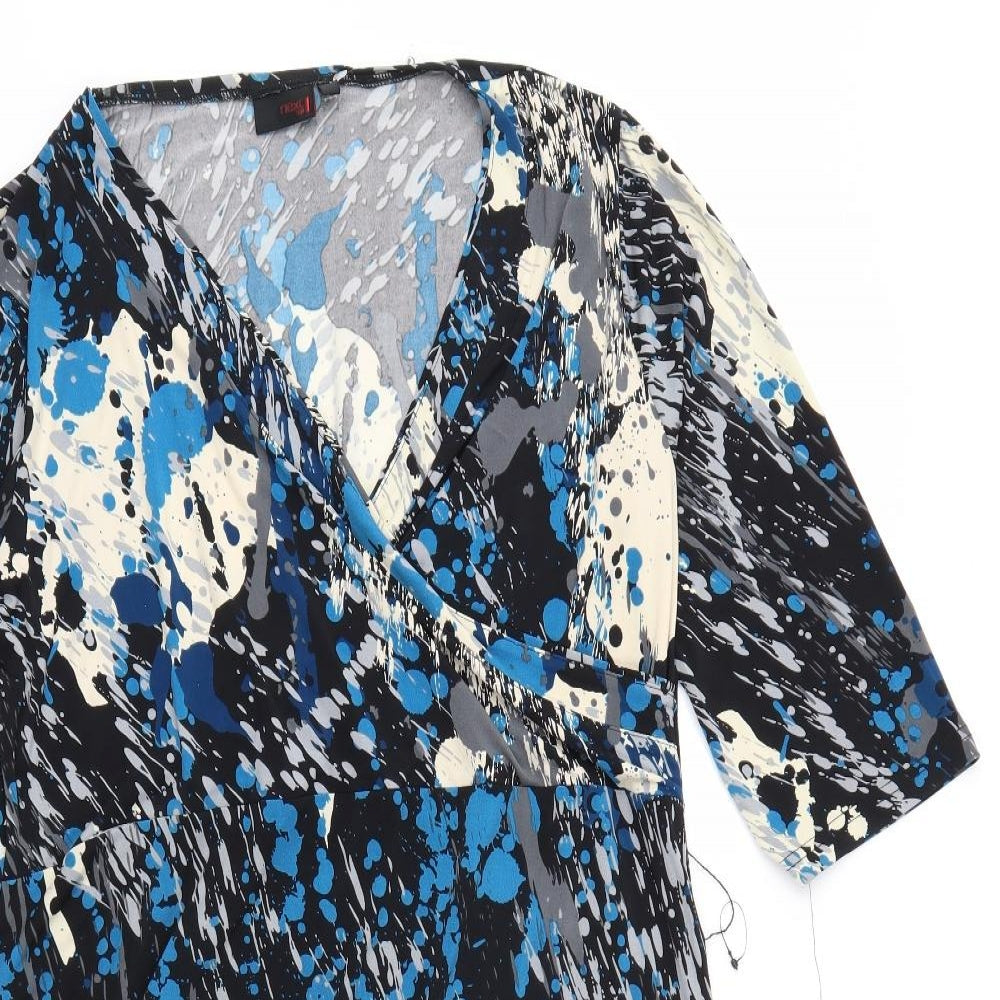 NEXT Womens Blue Geometric  Fit & Flare  Size 20