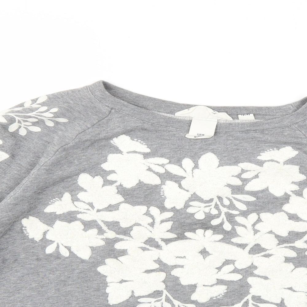 H&M Womens Grey   Pullover Sweatshirt Size M