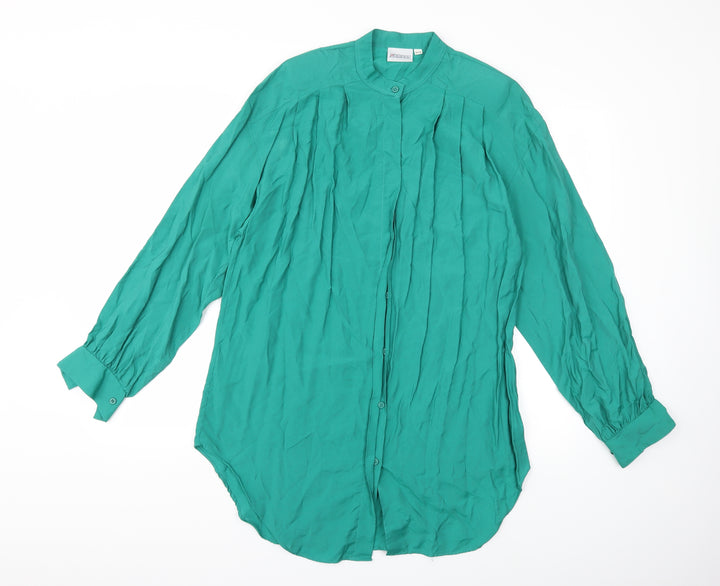 Damart Womens Green Basic Button-Up Size 14