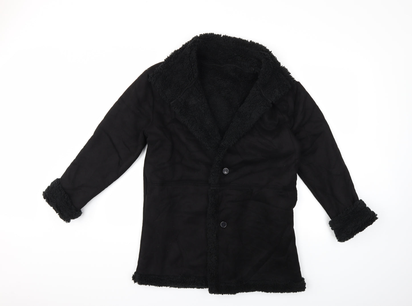 Preworn Womens Black   Overcoat Coat Size L