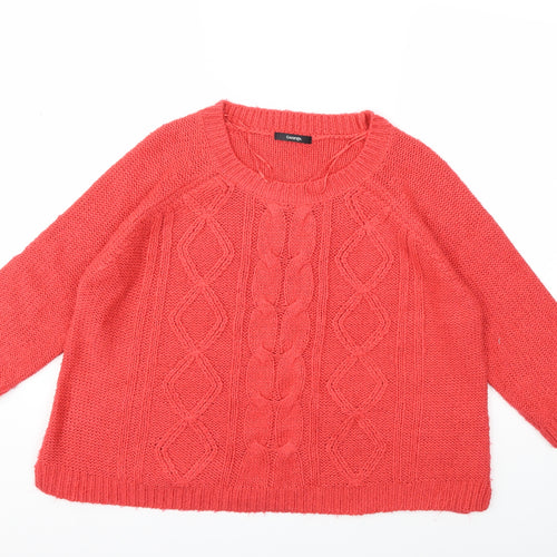 George Womens Red  Knit Pullover Jumper Size 16