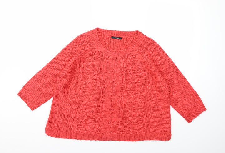 George Womens Red  Knit Pullover Jumper Size 16