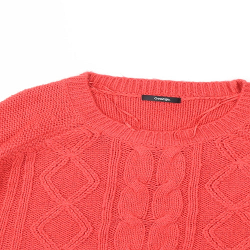 George Womens Red  Knit Pullover Jumper Size 16