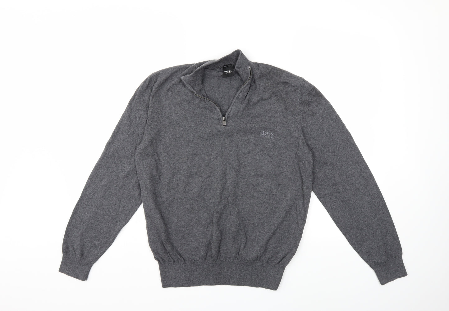 HUGO BOSS Mens Grey  Knit Pullover Jumper Size S