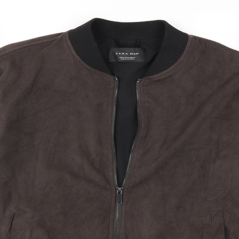 Zara Mens Brown   Bomber Jacket Jacket Size M