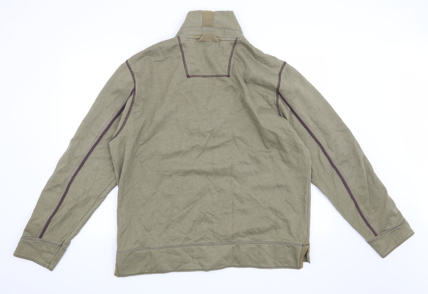 Fat Face Mens Green   Henley Sweatshirt Size L