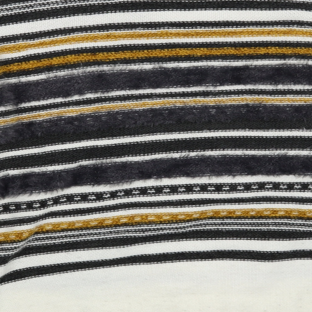 Papaya Womens White Striped  Pullover Jumper Size S