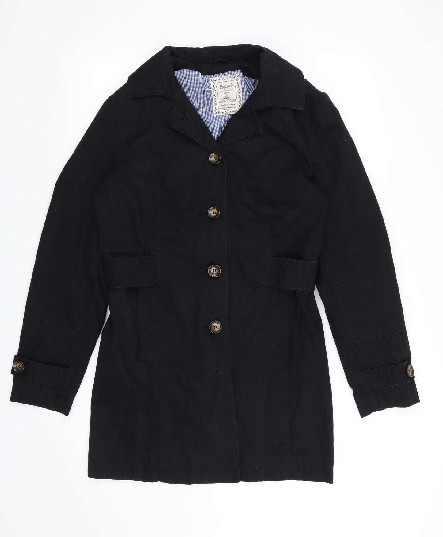 Boysen's Womens Black   Overcoat Coat Size 14