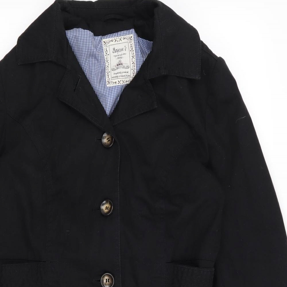 Boysen's Womens Black   Overcoat Coat Size 14
