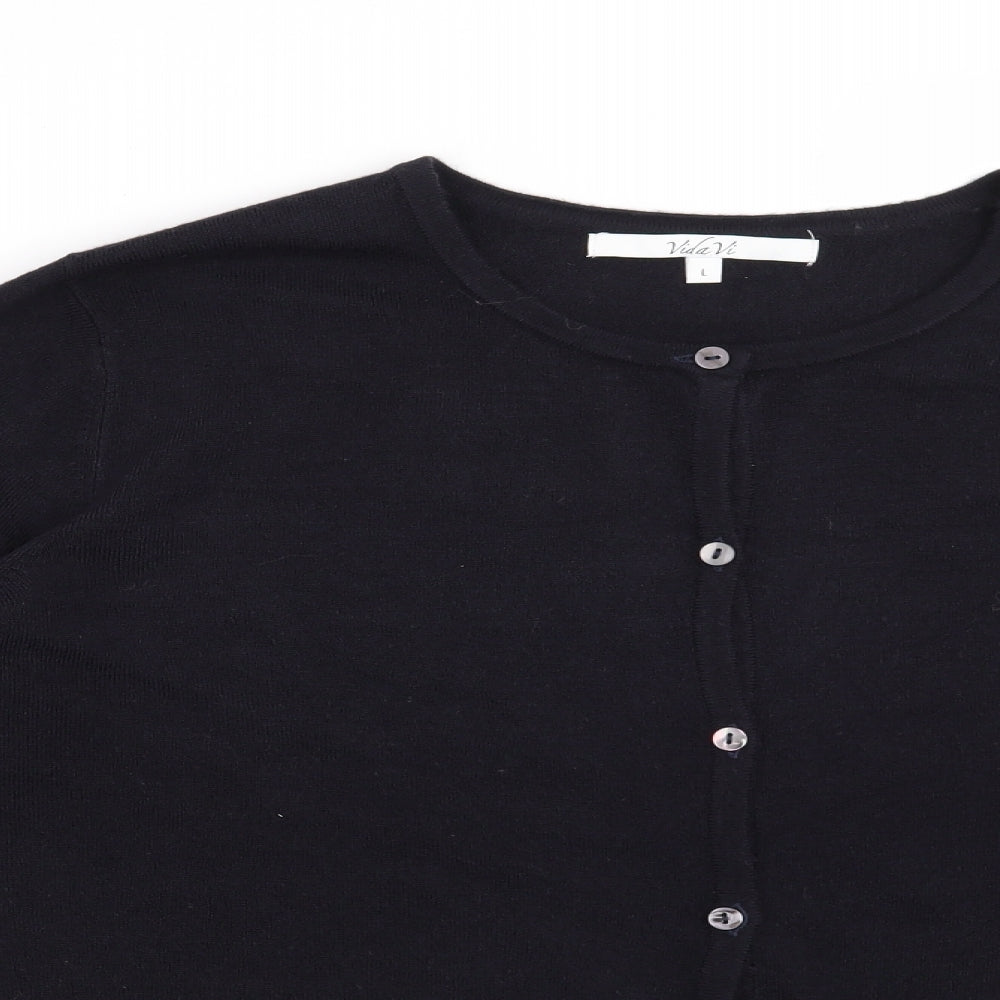 Vida Vi Womens Blue   Cardigan Jumper Size L