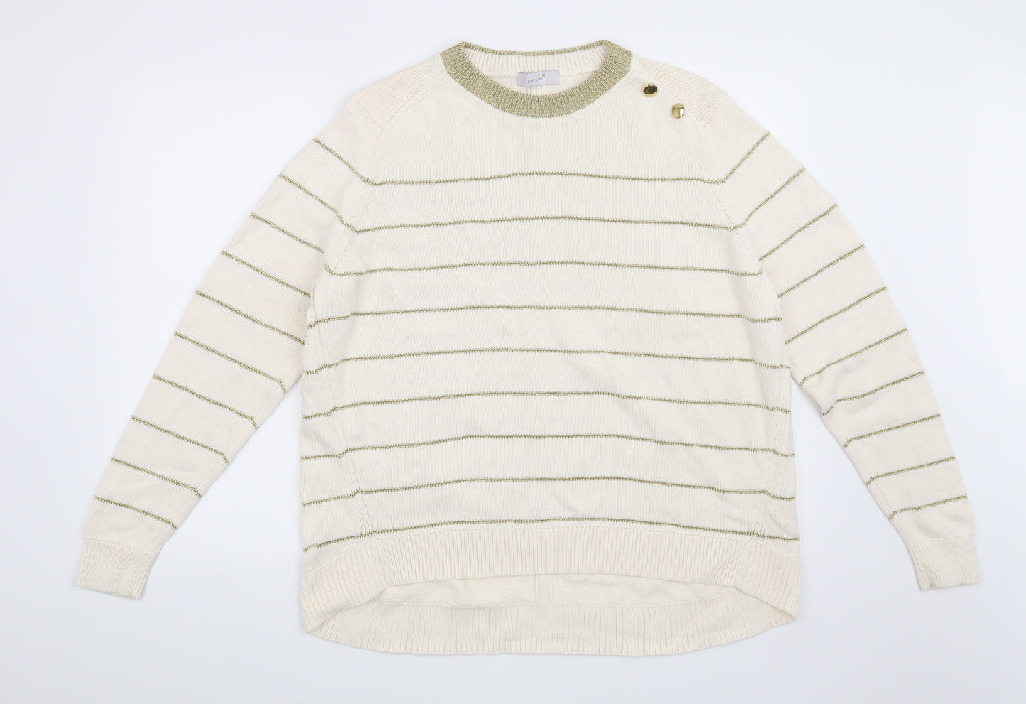 Per Una Womens Beige Striped  Pullover Jumper Size 20