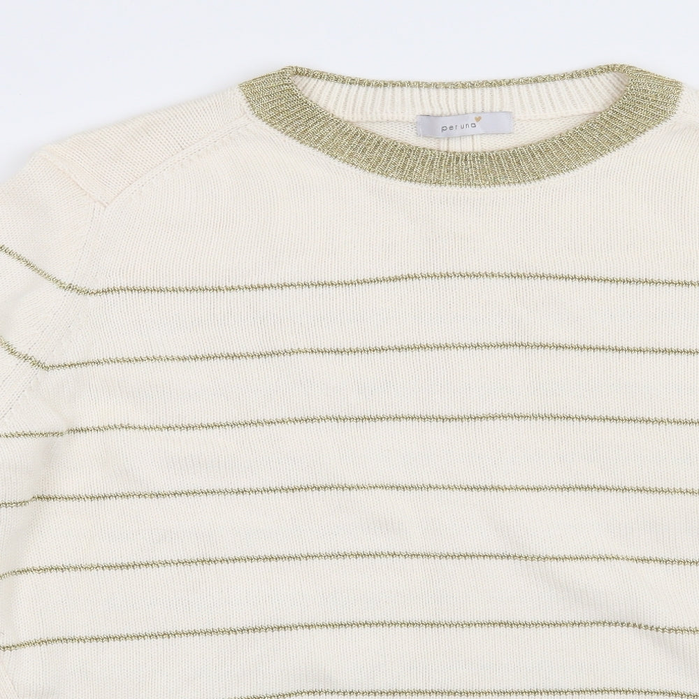 Per Una Womens Beige Striped  Pullover Jumper Size 20
