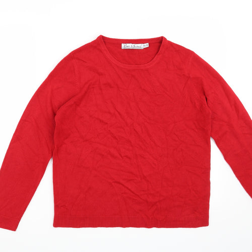 Pure & Natural Womens Red   Pullover Jumper Size 14