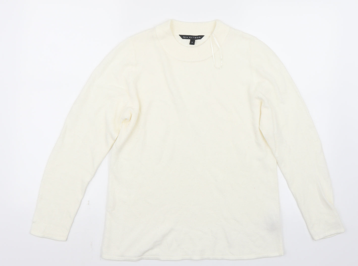 Love knitwear Womens White   Pullover Jumper Size 12