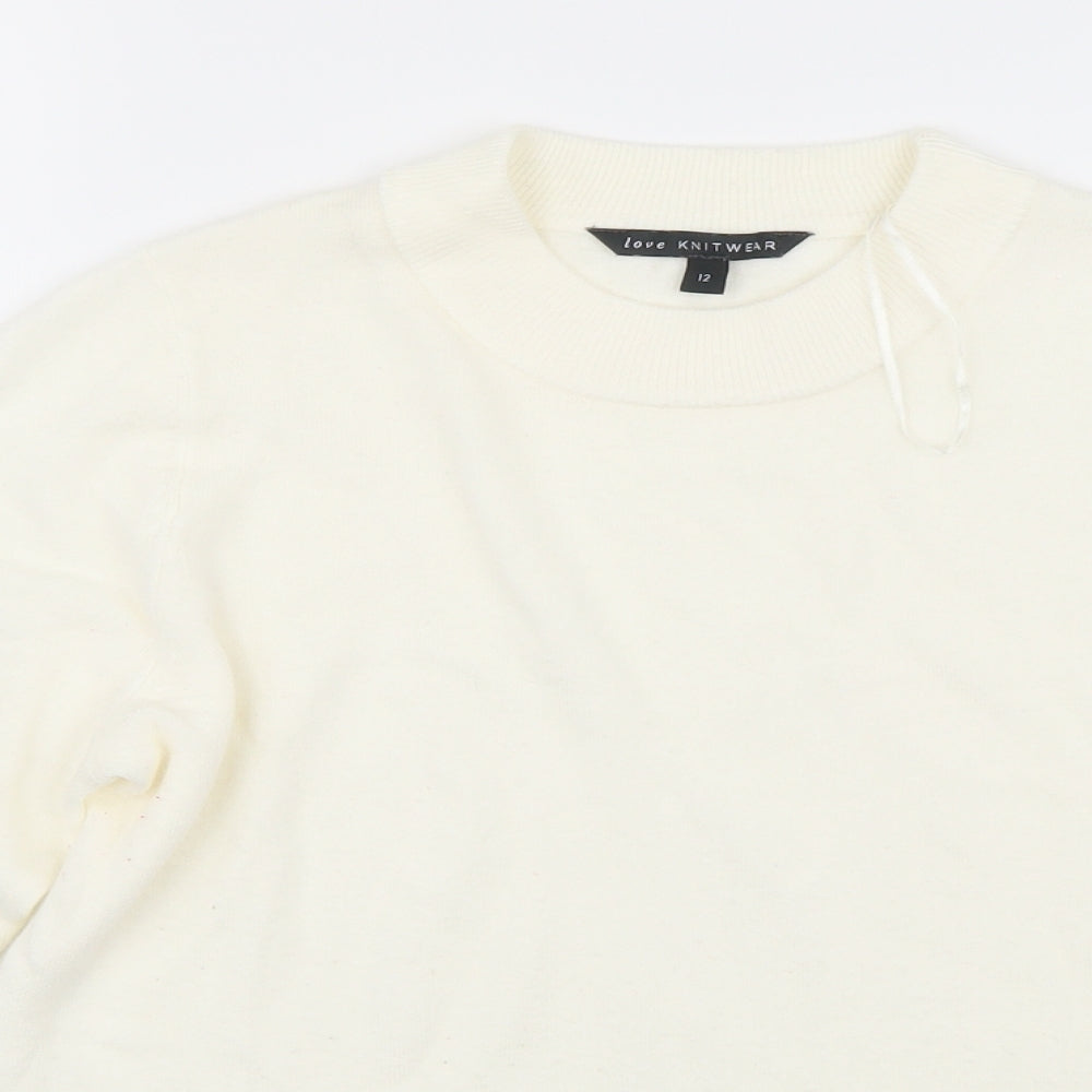 Love knitwear Womens White   Pullover Jumper Size 12