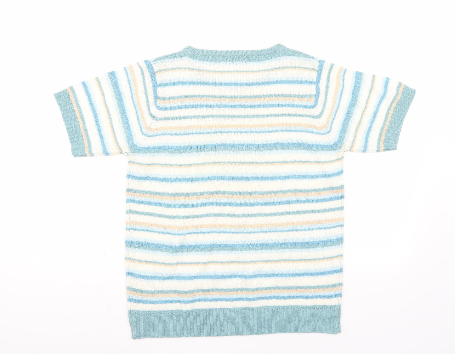 Honor Milburn Womens Blue Striped  Basic T-Shirt Size 10