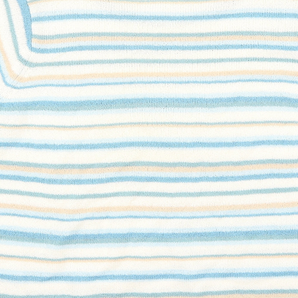Honor Milburn Womens Blue Striped  Basic T-Shirt Size 10