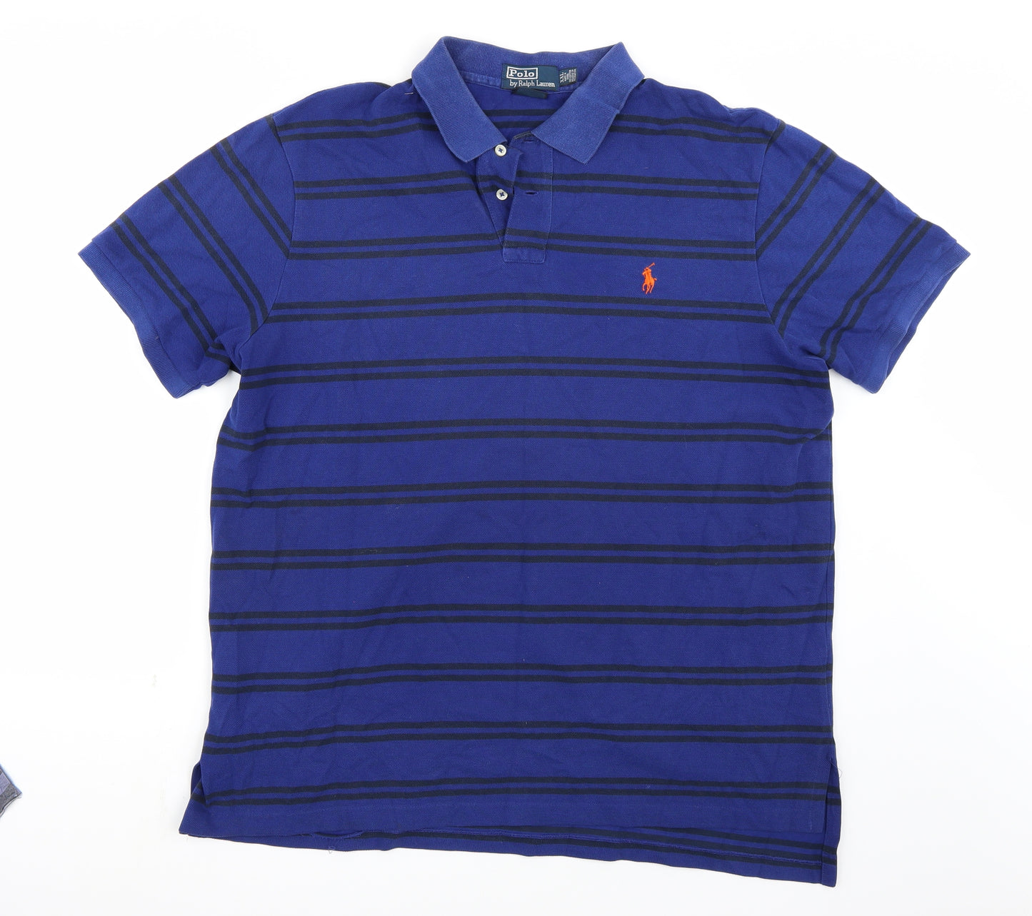 Polo Ralph Lauren Mens Blue Striped   Polo Size 2XL