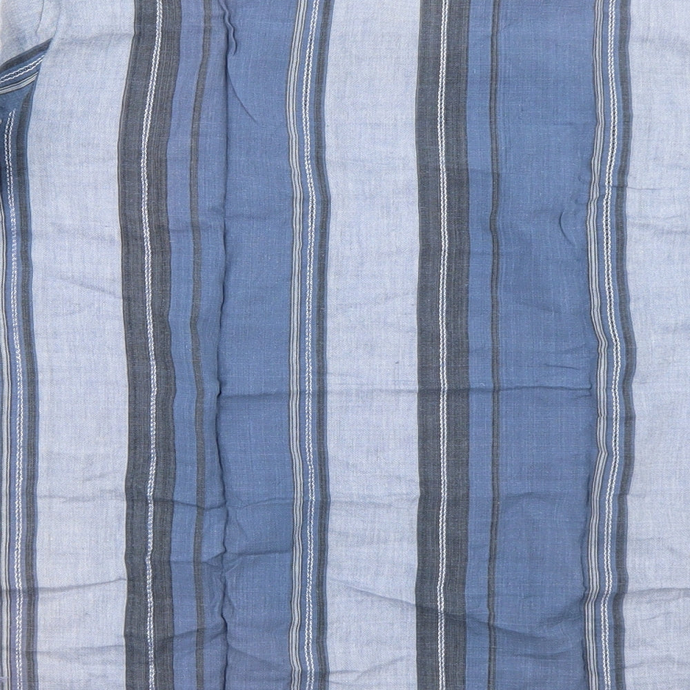 Preworn Mens Blue Striped   Button-Up Size M