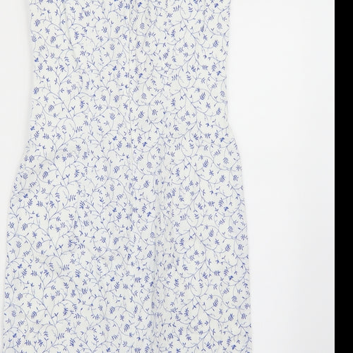 Laura Ashley Womens White Floral  A-Line  Size 12