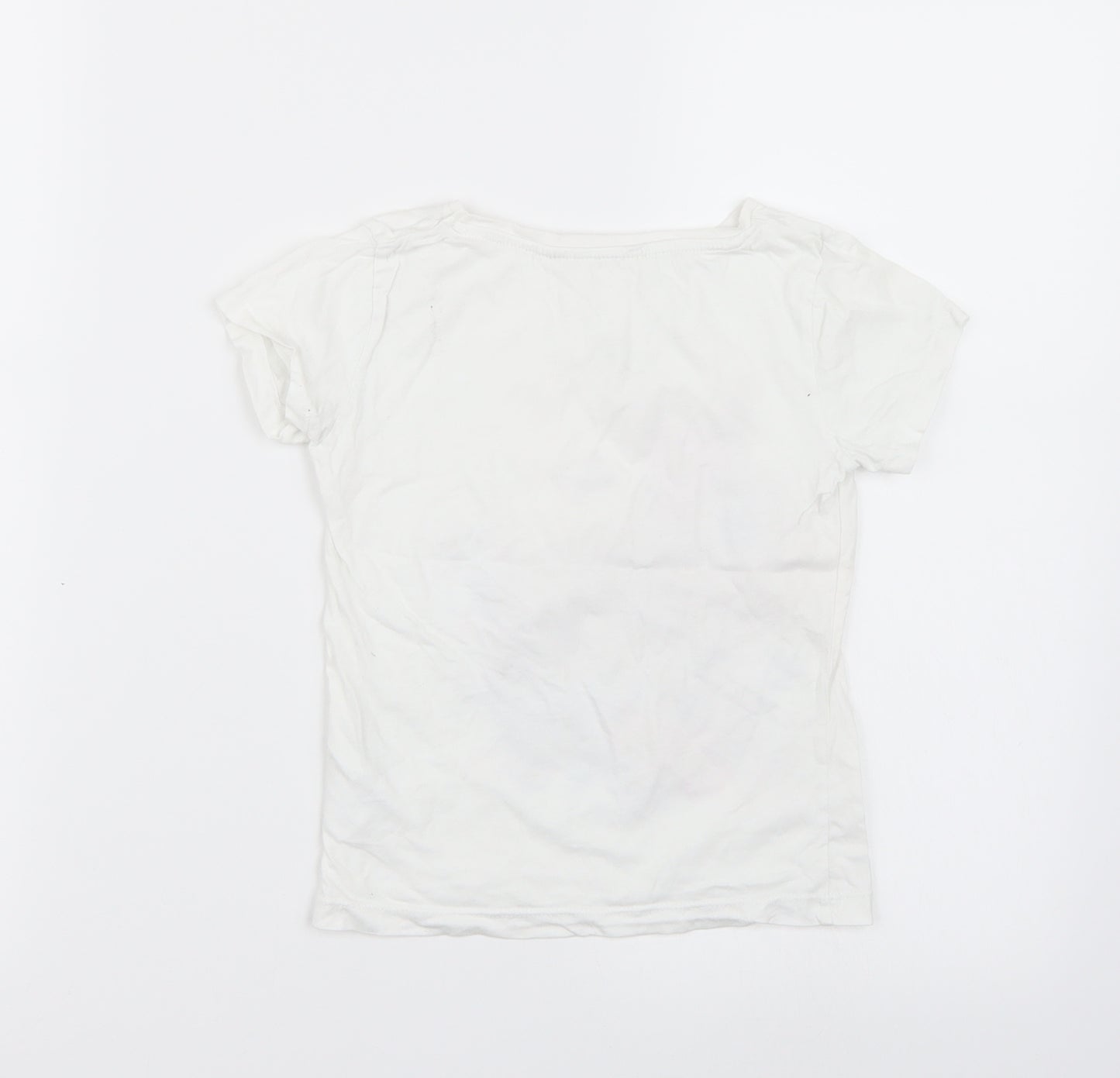 H&M Girls White   Basic T-Shirt Size 7 Years