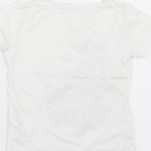 H&M Girls White   Basic T-Shirt Size 7 Years