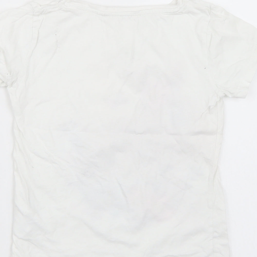 H&M Girls White   Basic T-Shirt Size 7 Years